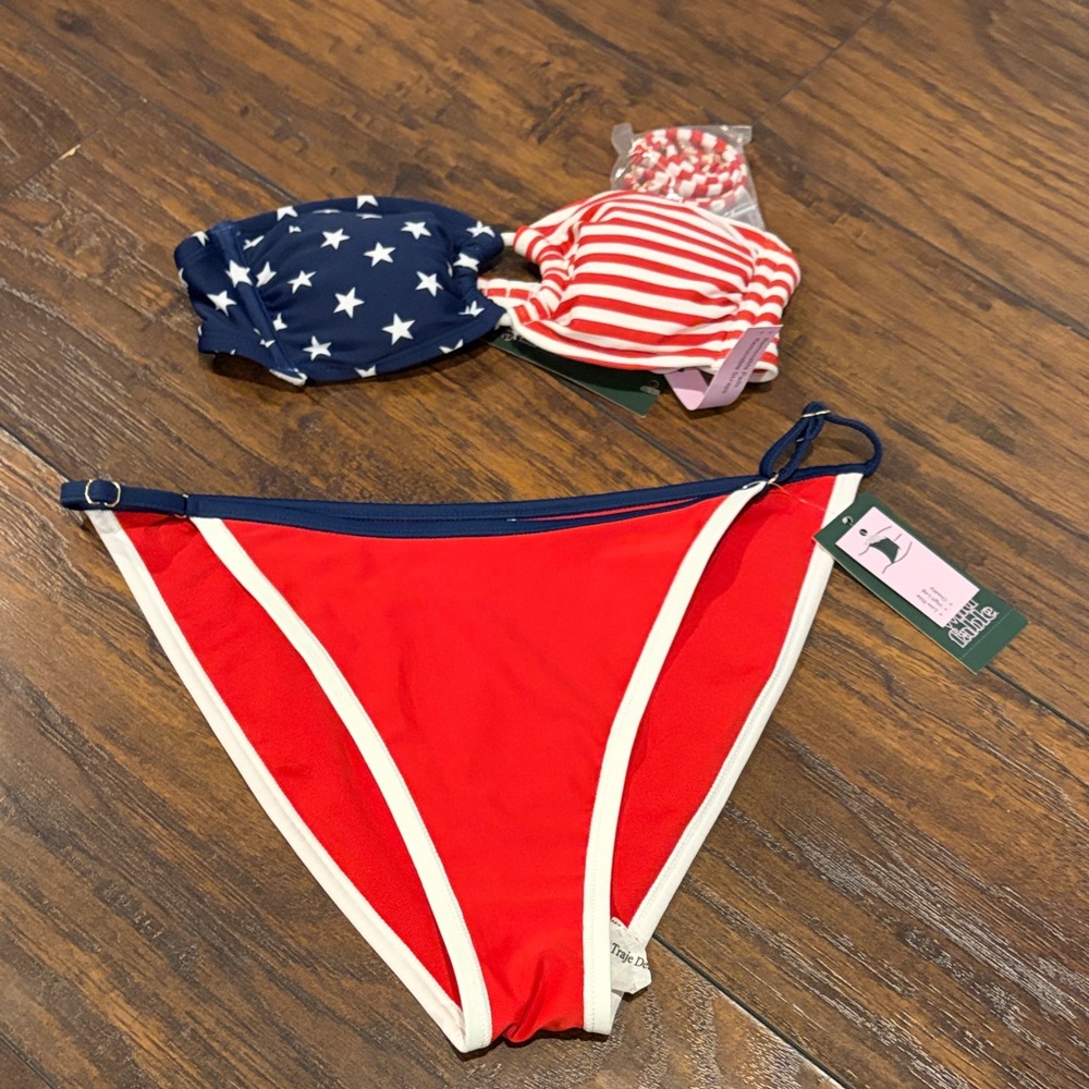 Wild Fable Red and Blue Star Bikini Set NWT